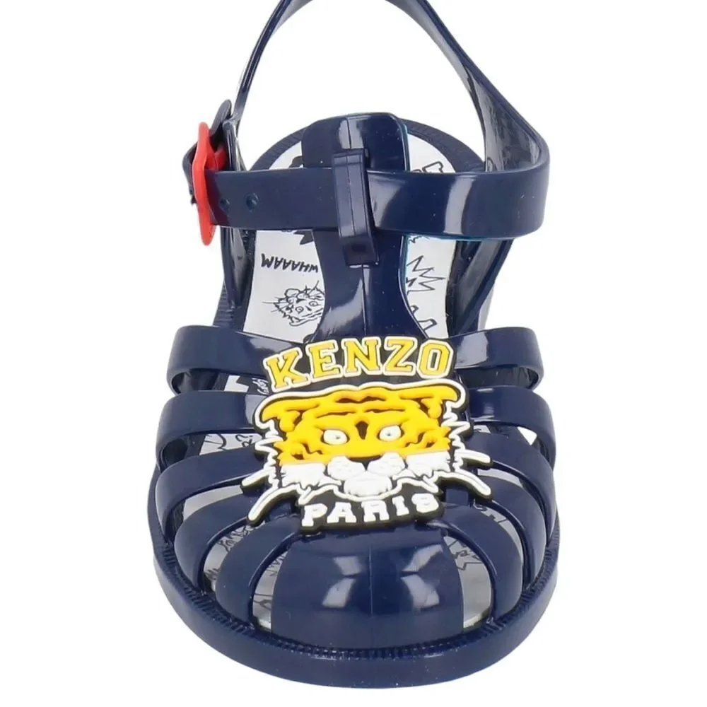 KENZO Kids Navy Blue Kids Sandals Tiger, New, 9C